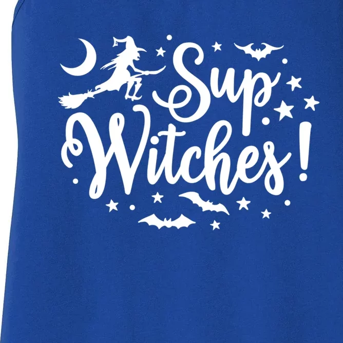 Halloween Sup Witches Funny Witchy Wiccan Witchcraft Gift Women's Racerback Tank