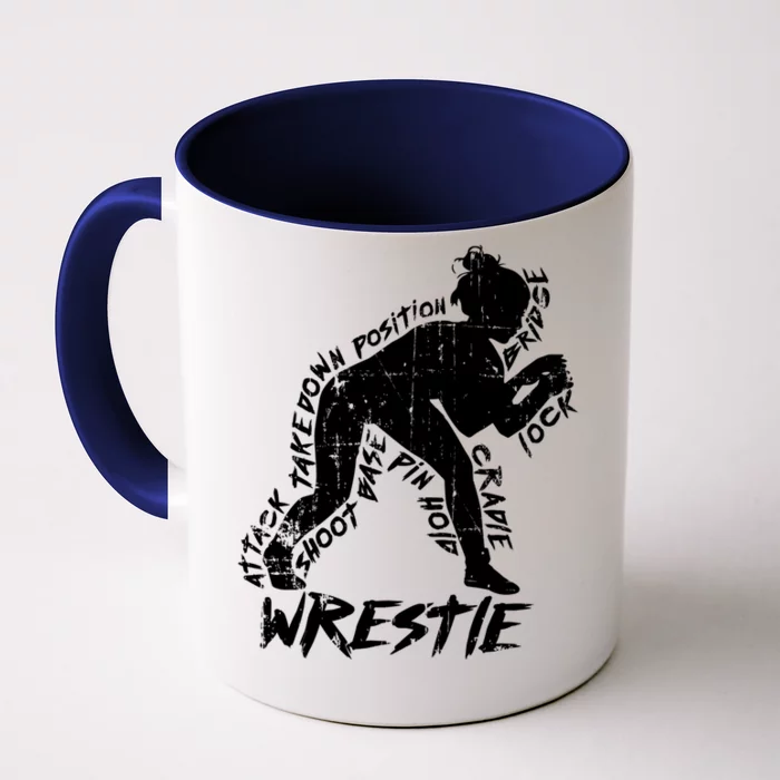 High School Wrestling Mom Dad Gift Wrestling Gift Front & Back Coffee Mug