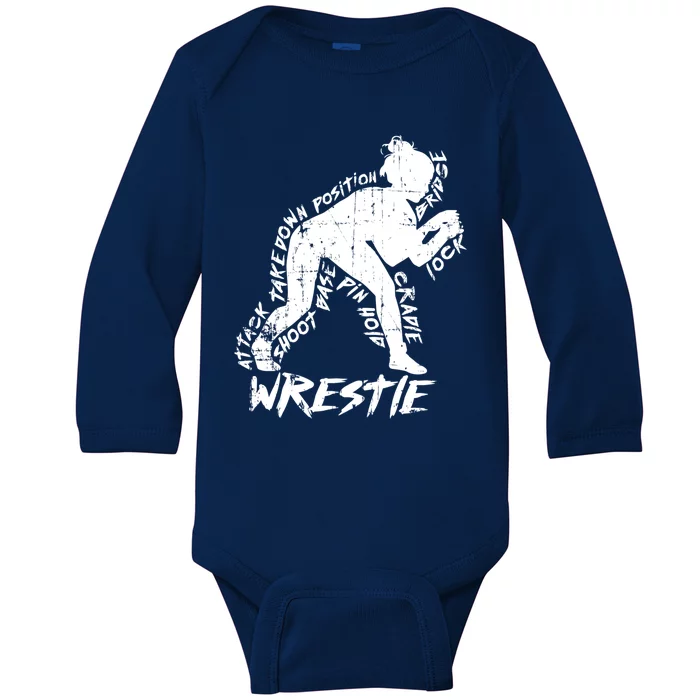 High School Wrestling Mom Dad Gift Wrestling Gift Baby Long Sleeve Bodysuit