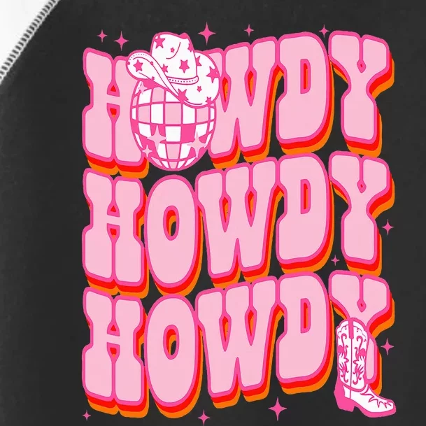 Howdy Southern Western Girl Country Rodeo Pink Disco Cowgirl Toddler Fine Jersey T-Shirt