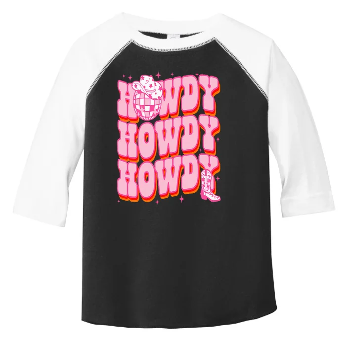 Howdy Southern Western Girl Country Rodeo Pink Disco Cowgirl Toddler Fine Jersey T-Shirt