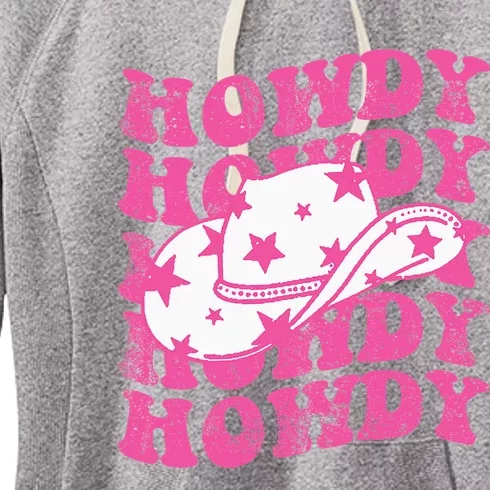 Howdy Southern Western Girl Country Rodeo Pink Cowgirl Retro Women's Fleece Hoodie