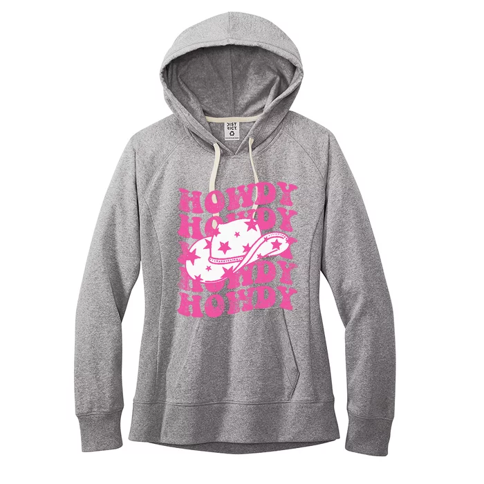 Howdy Southern Western Girl Country Rodeo Pink Cowgirl Retro Women's Fleece Hoodie