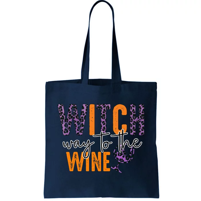 Halloween Spooky Witch Way To The Wine Drinking Matching Family Tote Bag