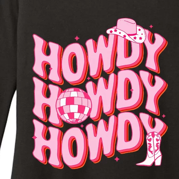 Howdy Southern Western Girl Country Rodeo Cowgirl Disco Womens CVC Long Sleeve Shirt