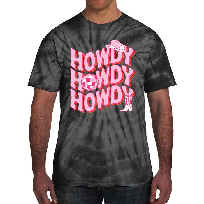 Howdy Southern Western Girl Country Rodeo Cowgirl Disco Tie-Dye T-Shirt