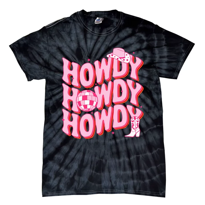 Howdy Southern Western Girl Country Rodeo Cowgirl Disco Tie-Dye T-Shirt