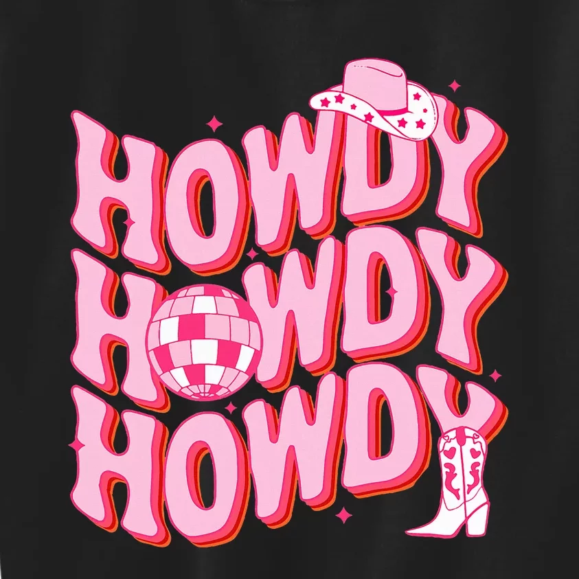 Howdy Southern Western Girl Country Rodeo Cowgirl Disco Kids Sweatshirt