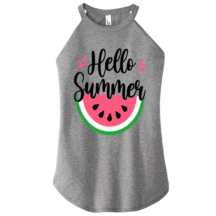 Hello Summer Watermelon Vacation Beach Summer Vacay Mode Gift Women’s Perfect Tri Rocker Tank