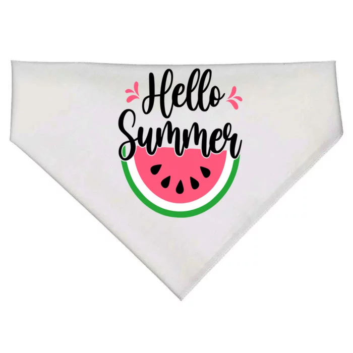 Hello Summer Watermelon Vacation Beach Summer Vacay Mode Gift USA-Made Doggie Bandana