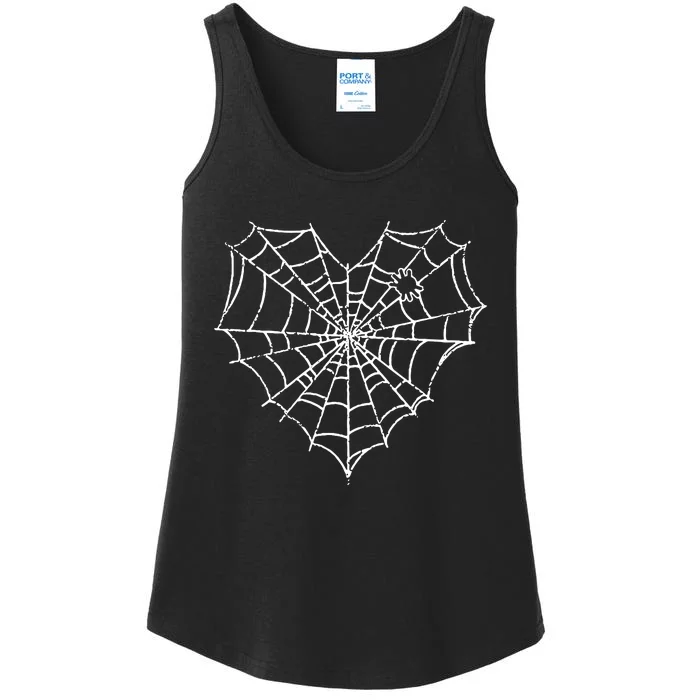 Halloween Spider Web Costume Cute Heart Spider Web Ladies Essential Tank