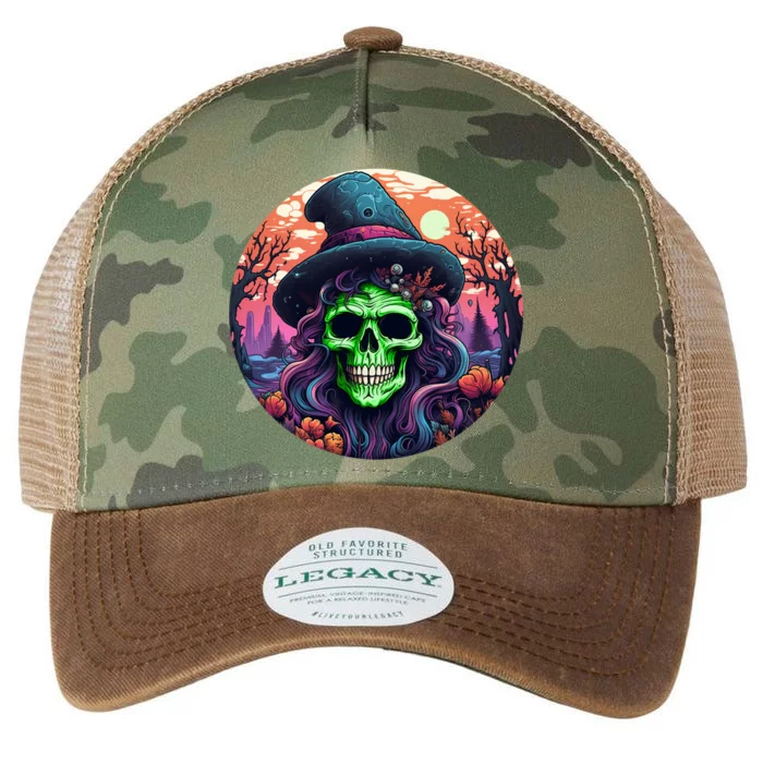 Halloween Scary Witch Face Trick Treat Gift Legacy Tie Dye Trucker Hat