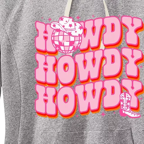 Howdy Southern Western Country Rodeo Pink Cowgirl Women's Fleece Hoodie