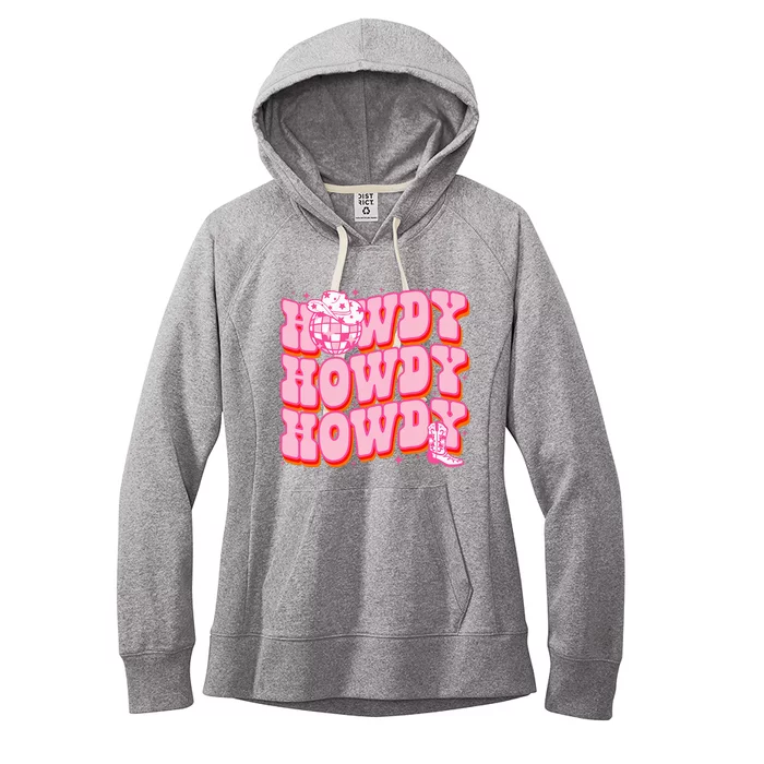 Howdy Southern Western Country Rodeo Pink Cowgirl Women's Fleece Hoodie