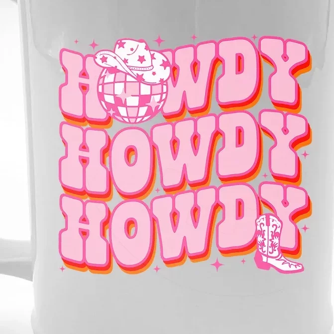 Howdy Southern Western Country Rodeo Pink Cowgirl Front & Back Beer Stein