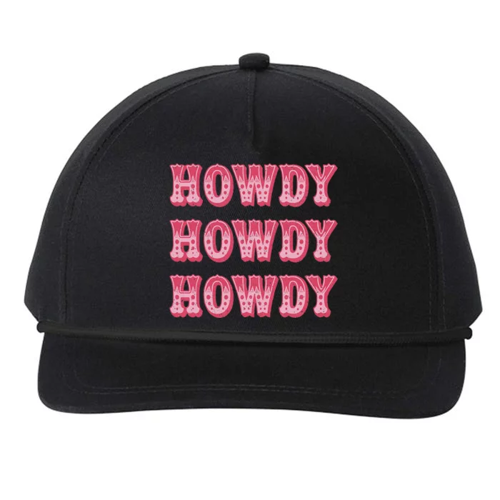 Howdy Southern Western Girl Country Rodeo Pink Cowgirl Snapback Five-Panel Rope Hat