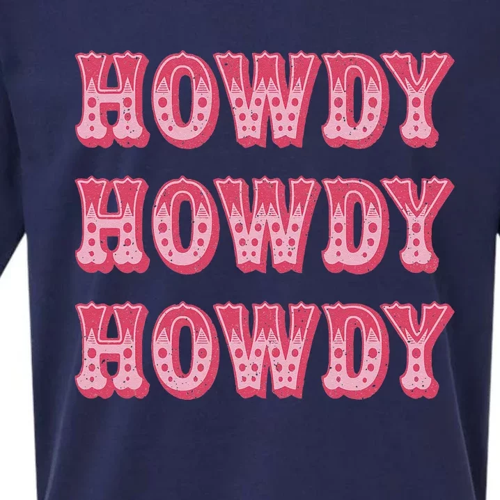 Howdy Southern Western Girl Country Rodeo Pink Cowgirl Sueded Cloud Jersey T-Shirt