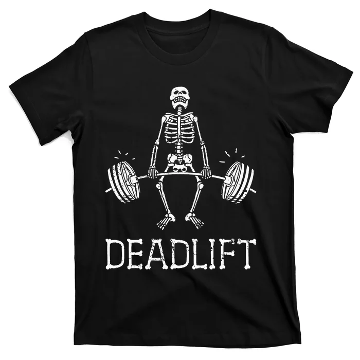 Halloween Skeleton Weight Lifting Workout T-Shirt