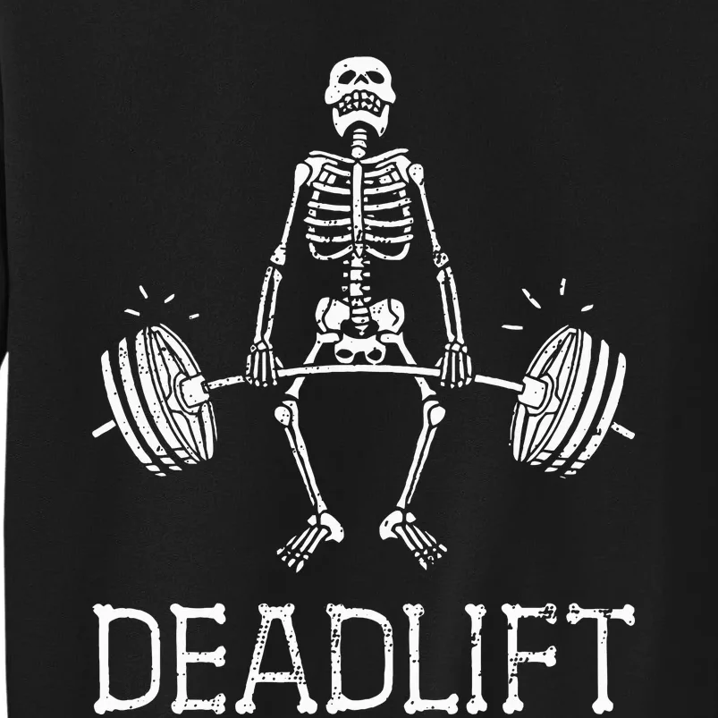 Halloween Skeleton Weight Lifting Workout Tall Sweatshirt