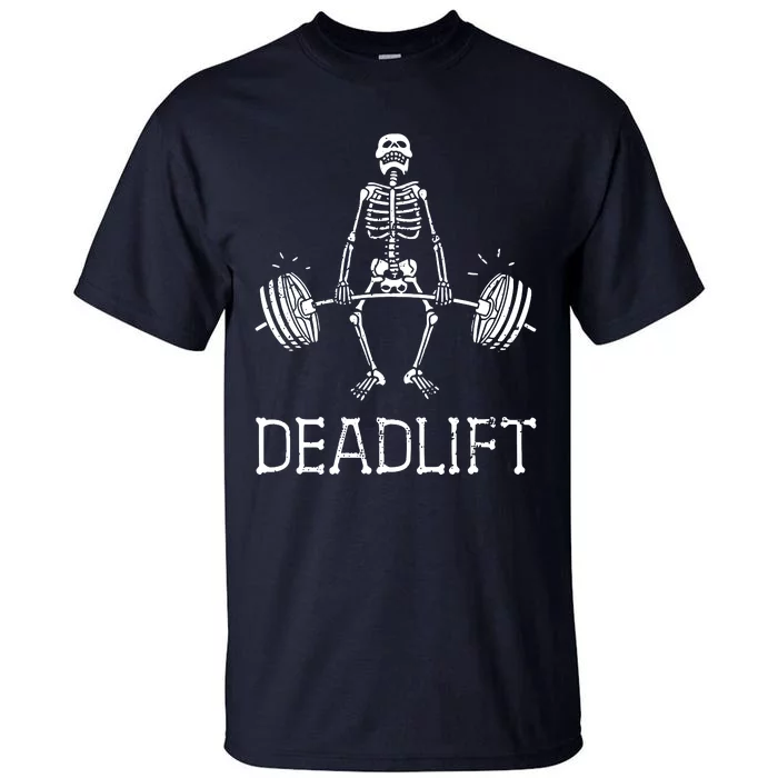 Halloween Skeleton Weight Lifting Workout Tall T-Shirt