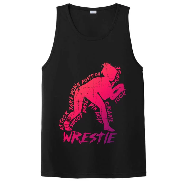 High School Wrestling Mom Dad Gift Wrestling Gift Performance Tank