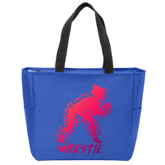 High School Wrestling Mom Dad Gift Wrestling Gift Zip Tote Bag