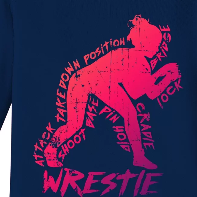 High School Wrestling Mom Dad Gift Wrestling Gift Baby Long Sleeve Bodysuit