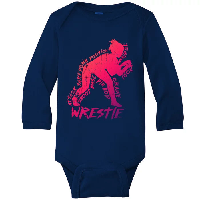 High School Wrestling Mom Dad Gift Wrestling Gift Baby Long Sleeve Bodysuit