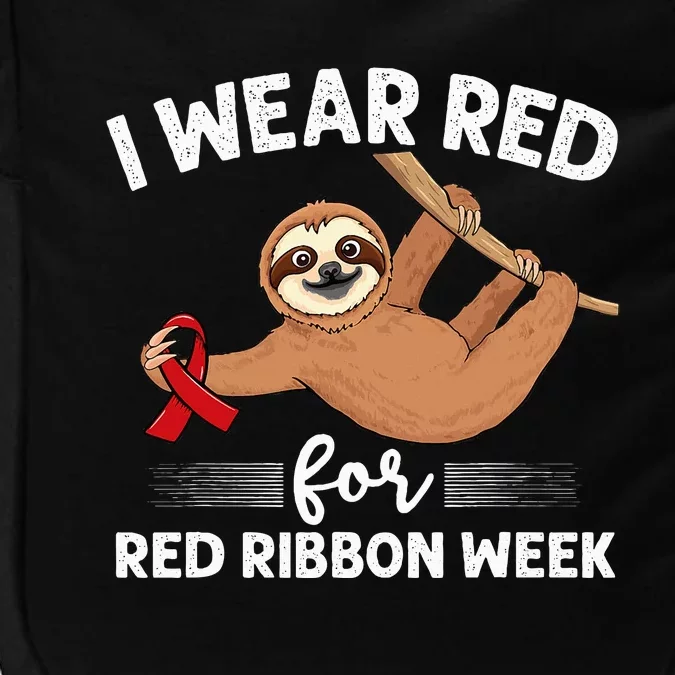 Hanging sloth We Wear Red For Red Ribbon Week Awareness Impact Tech Backpack