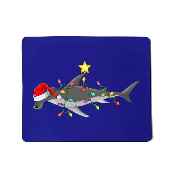 Hammerhead Shark Xmas Tree Lighting Santa Shark Christmas Gift Mousepad