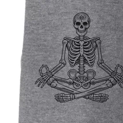 Halloween Skull Yoga Meditation Meditating Skeleton Meditate Doggie 3-End Fleece Hoodie