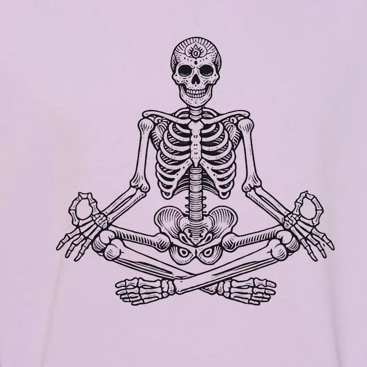 Halloween Skull Yoga Meditation Meditating Skeleton Meditate Garment-Dyed Sweatshirt