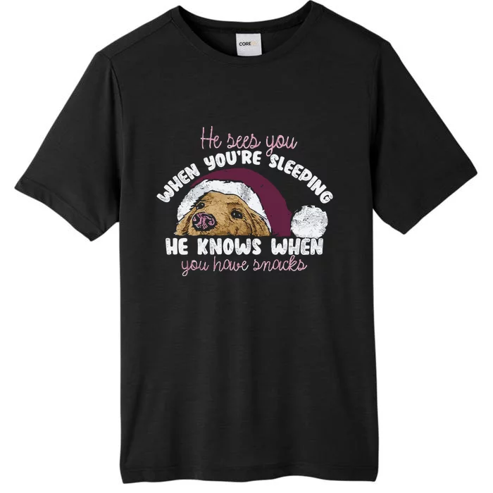 He Sees You When Youre Sleeping He Knows When You House Snacks ChromaSoft Performance T-Shirt