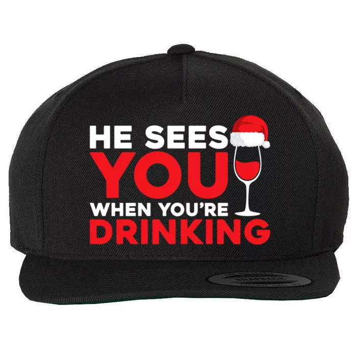 He Sees You When Your Ing Cute Gift Xmas Holidays Christmas Gift Wool Snapback Cap