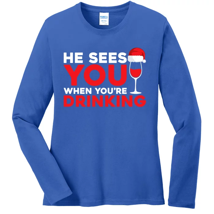 He Sees You When Your Ing Cute Gift Xmas Holidays Christmas Gift Ladies Long Sleeve Shirt