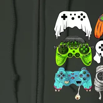 Halloween Skeleton Zombie Gaming Controllers Mummy Game Full Zip Hoodie