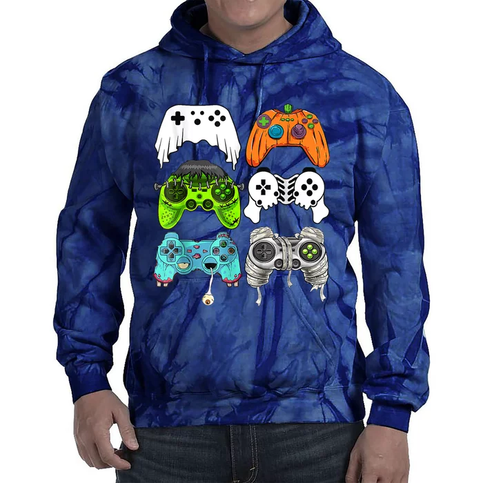 Halloween Skeleton Zombie Gaming Controllers Mummy Game Tie Dye Hoodie