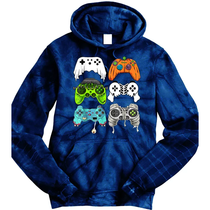 Halloween Skeleton Zombie Gaming Controllers Mummy Game Tie Dye Hoodie