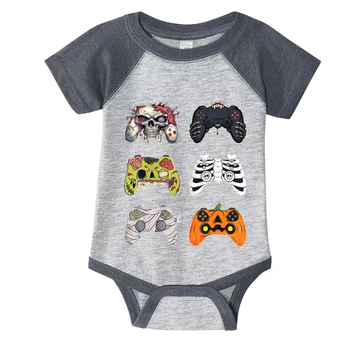 Halloween Skeleton Zombie Gaming Controllers Mummy Infant Baby Jersey Bodysuit