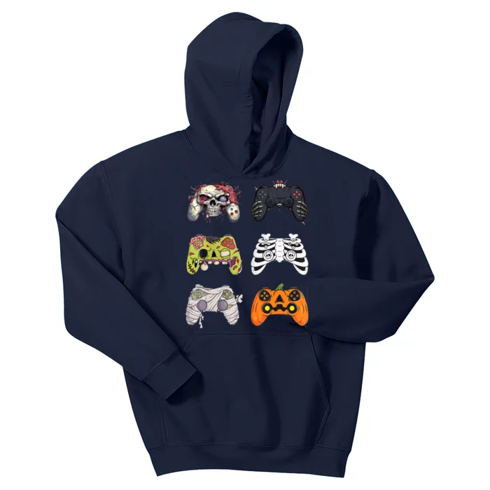 Halloween Skeleton Zombie Gaming Controllers Mummy Kids Hoodie