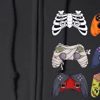 Halloween Skeleton Zombie Gaming Controllers Mummy Full Zip Hoodie