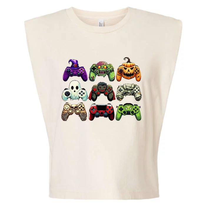 Halloween Skeleton Zombie Gaming Controllers Mummy Garment-Dyed Women's Muscle Tee