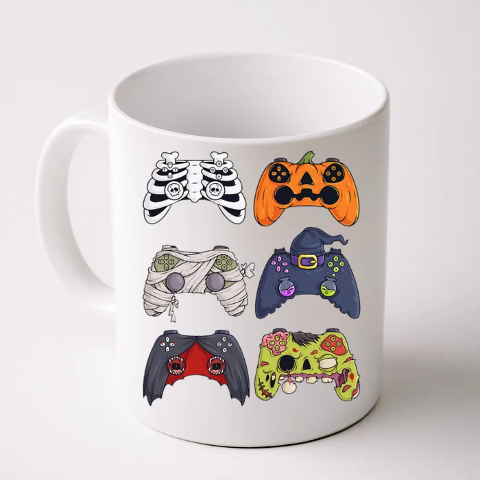 Halloween Skeleton Zombie Gaming Controllers Mummy Front & Back Coffee Mug