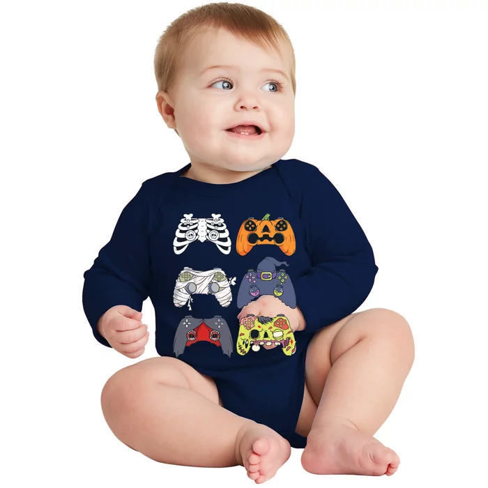 Halloween Skeleton Zombie Gaming Controllers Mummy Boy Kids 9060 Baby Long Sleeve Bodysuit