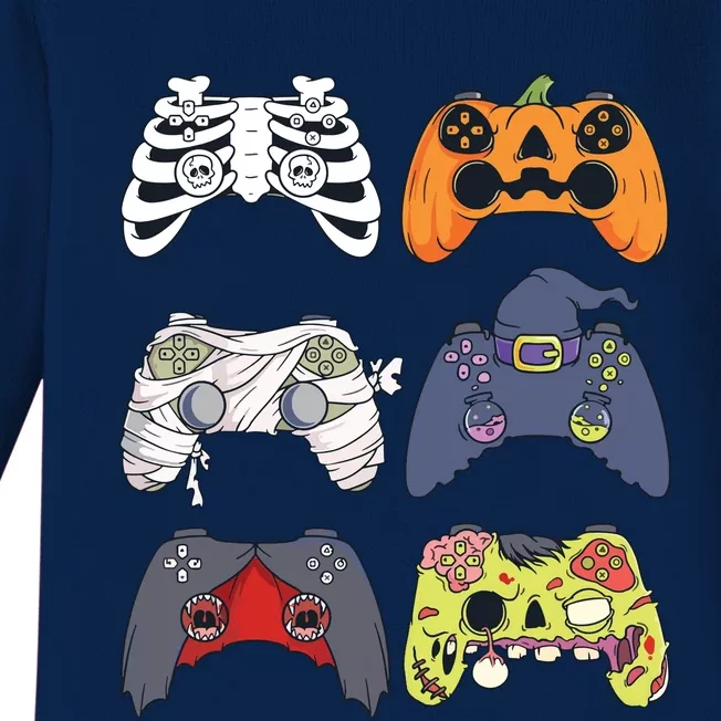 Halloween Skeleton Zombie Gaming Controllers Mummy Boy Kids 9060 Baby Long Sleeve Bodysuit