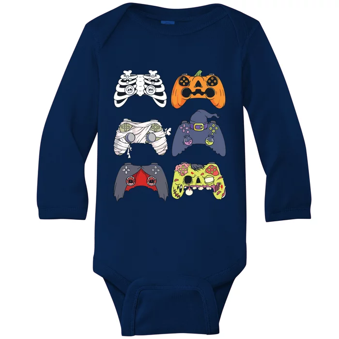 Halloween Skeleton Zombie Gaming Controllers Mummy Boy Kids 9060 Baby Long Sleeve Bodysuit