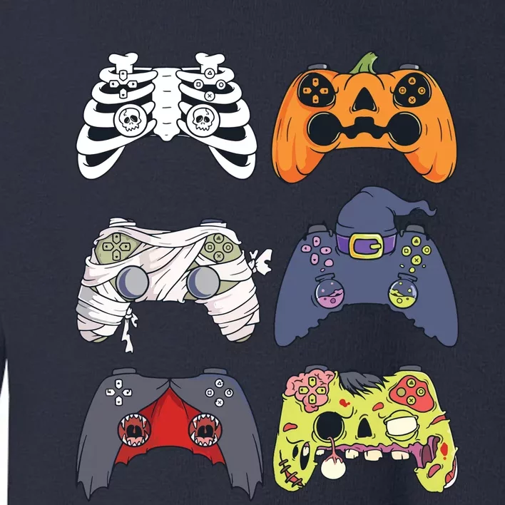 Halloween Skeleton Zombie Gaming Controllers Mummy Boy Kids 9060 Toddler Sweatshirt