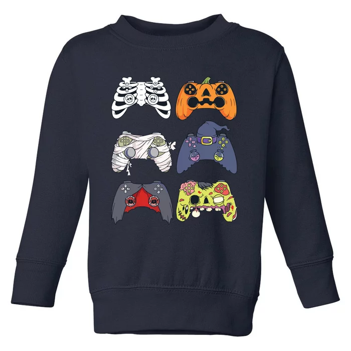 Halloween Skeleton Zombie Gaming Controllers Mummy Boy Kids 9060 Toddler Sweatshirt