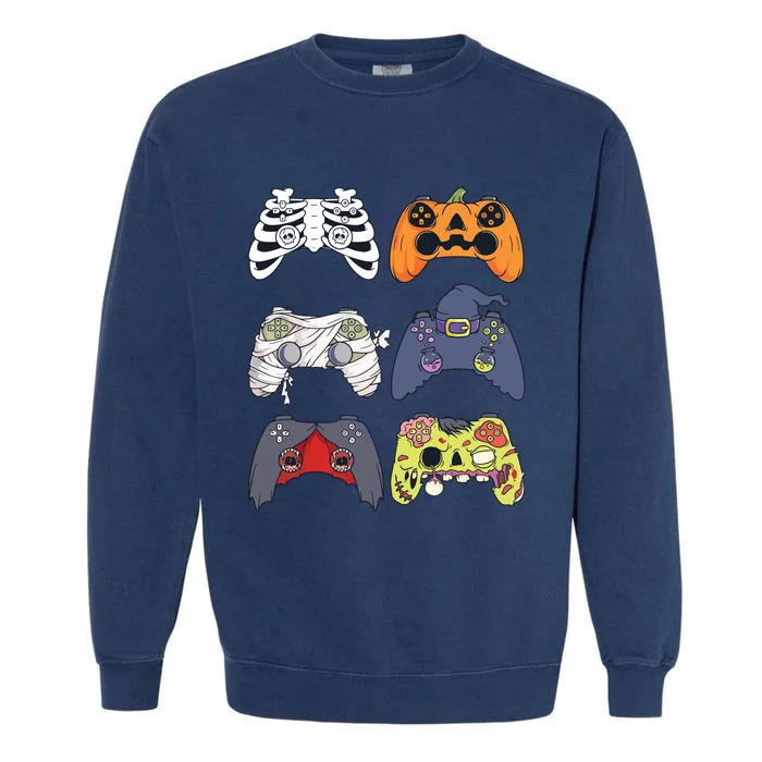 Halloween Skeleton Zombie Gaming Controllers Mummy Boy Kids 9060 Garment-Dyed Sweatshirt