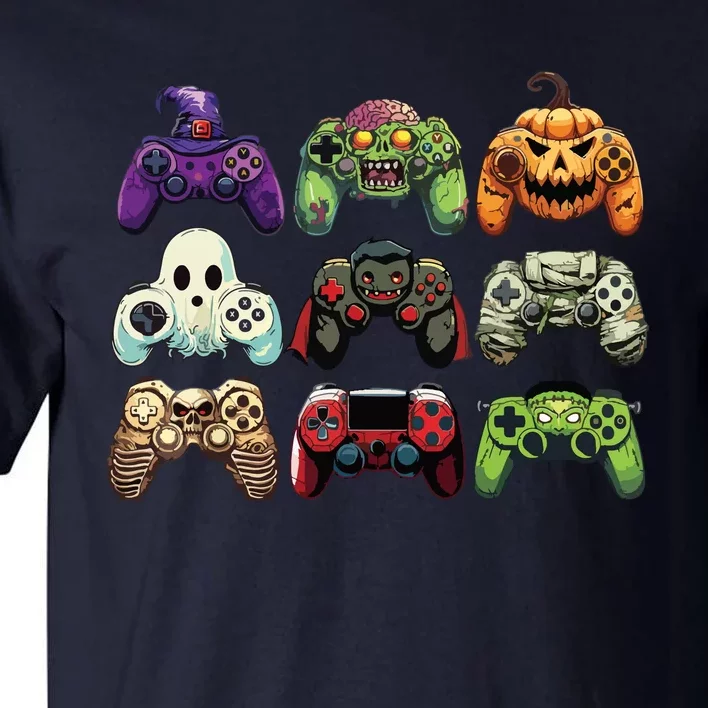 Halloween Skeleton Zombie Gaming Controllers Mummy Boy Kids Tall T-Shirt